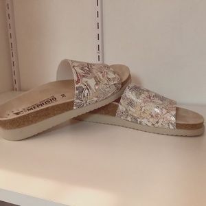 Mephisto “Hanik “, leather slide sandal, sz 38, pompei